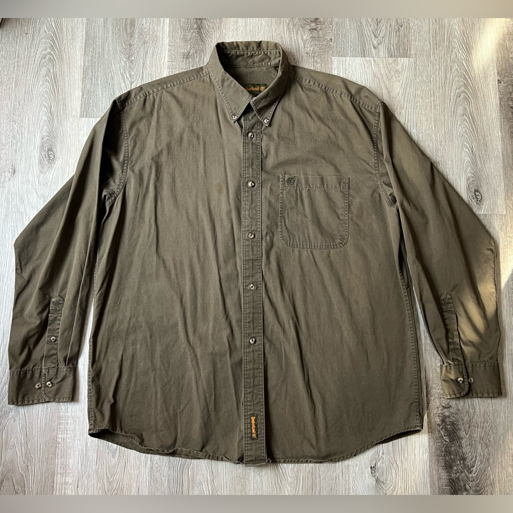 Timberland Men's Olive Green Button Down XL